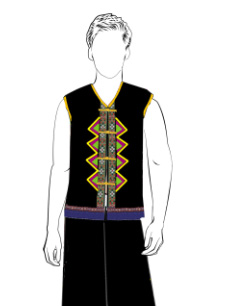 海南传统黎族服饰男无袖方案设计